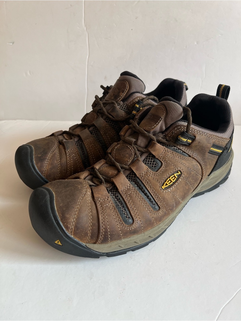 KEEN Utility Men's Flint 2 Low Steel Toe Waterproof Brown Hiking Shoe size 12D